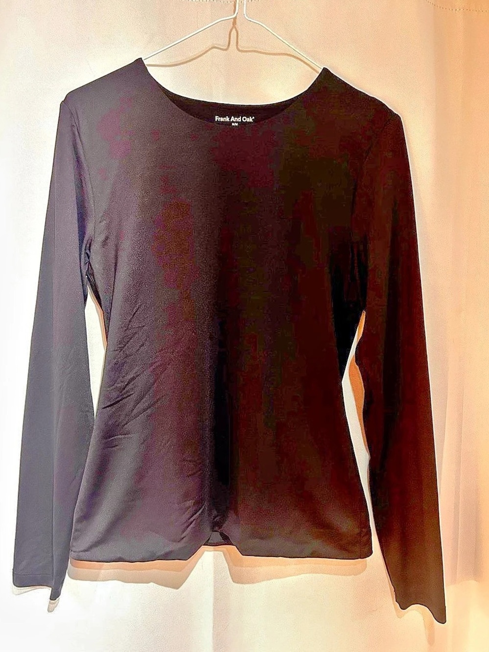 Frank And Oak Long Sleeve Shirt in Black Size Medium Like New